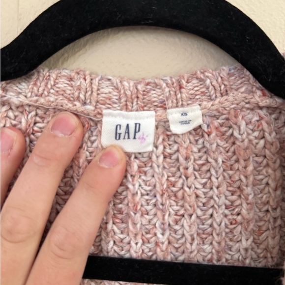GAP Pink Cardigan Sweater Chunky Knit Open Front - Picture 6 of 8